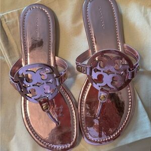 NEW Tory Burch Miller Sandal Metallic Petunia 9.5
